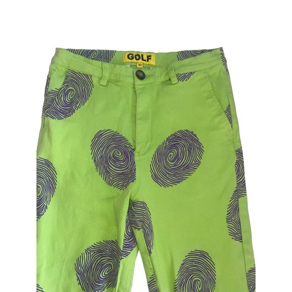 Golf wang  fingerprint lime green Tyler the creator straight leg  30 indie pants - Picture 4 of 6